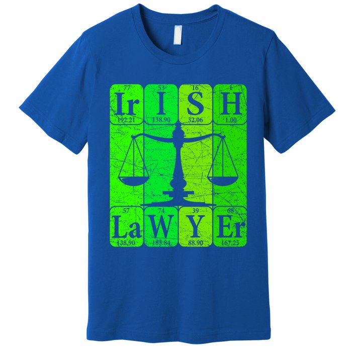 Irish Lawyer Periodic Table Elets Nerd Attorney Gift Premium T-Shirt