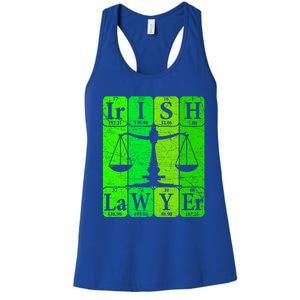 Irish Lawyer Periodic Table Elets Nerd Attorney Gift Women's Racerback Tank