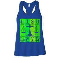 Irish Lawyer Periodic Table Elets Nerd Attorney Gift Women's Racerback Tank