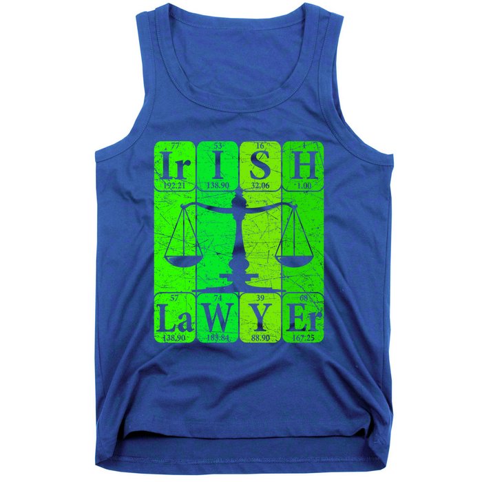 Irish Lawyer Periodic Table Elets Nerd Attorney Gift Tank Top