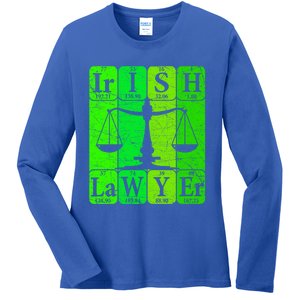 Irish Lawyer Periodic Table Elets Nerd Attorney Gift Ladies Long Sleeve Shirt