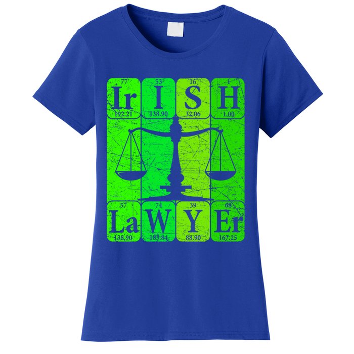 Irish Lawyer Periodic Table Elets Nerd Attorney Gift Women's T-Shirt