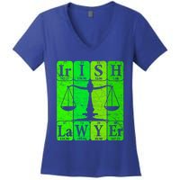 Irish Lawyer Periodic Table Elets Nerd Attorney Gift Women's V-Neck T-Shirt