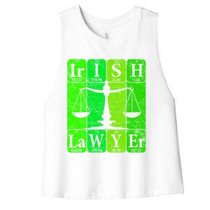 Irish Lawyer Periodic Table Elets Nerd Attorney Gift Women's Racerback Cropped Tank