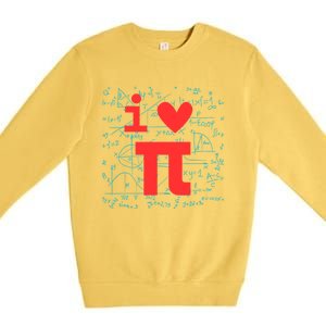 I Love Pi For Math Teacher School Happy Pi Day Math Lover Cool Gift Premium Crewneck Sweatshirt