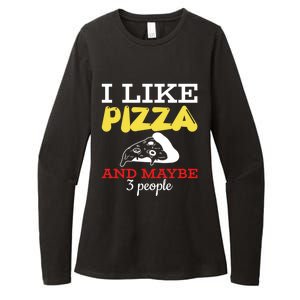 I Like Pizza And Maybe 3 People Gift Womens CVC Long Sleeve Shirt