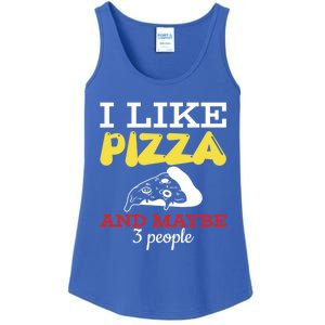 I Like Pizza And Maybe 3 People Gift Ladies Essential Tank