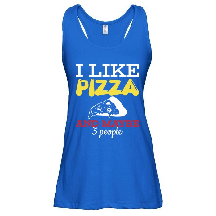 I Like Pizza And Maybe 3 People Gift Ladies Essential Flowy Tank