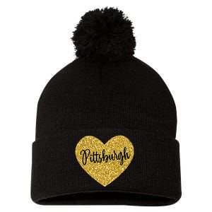 I Love Pittsburgh Pennsylvania USA Pom Pom 12in Knit Beanie