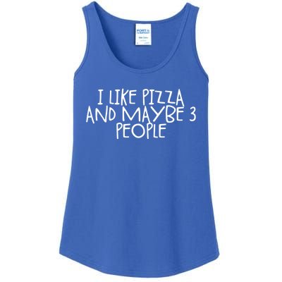 I Like Pizza And Maybe 3 People Gift Ladies Essential Tank