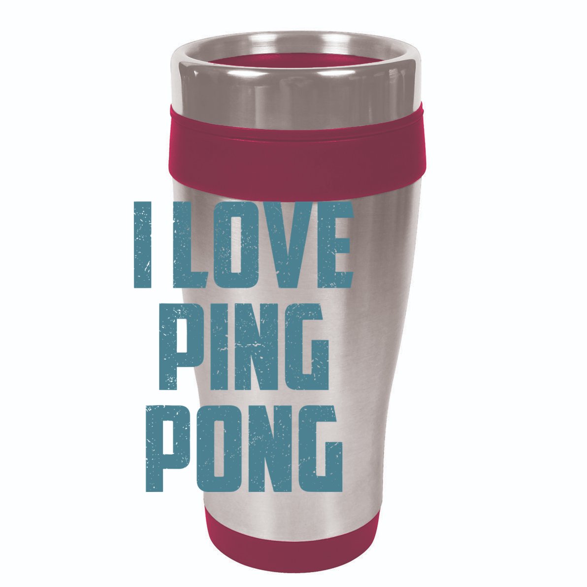 I Love Ping Pong Table Tennis Player Quote 12oz Stainless Steel Coffee Mug