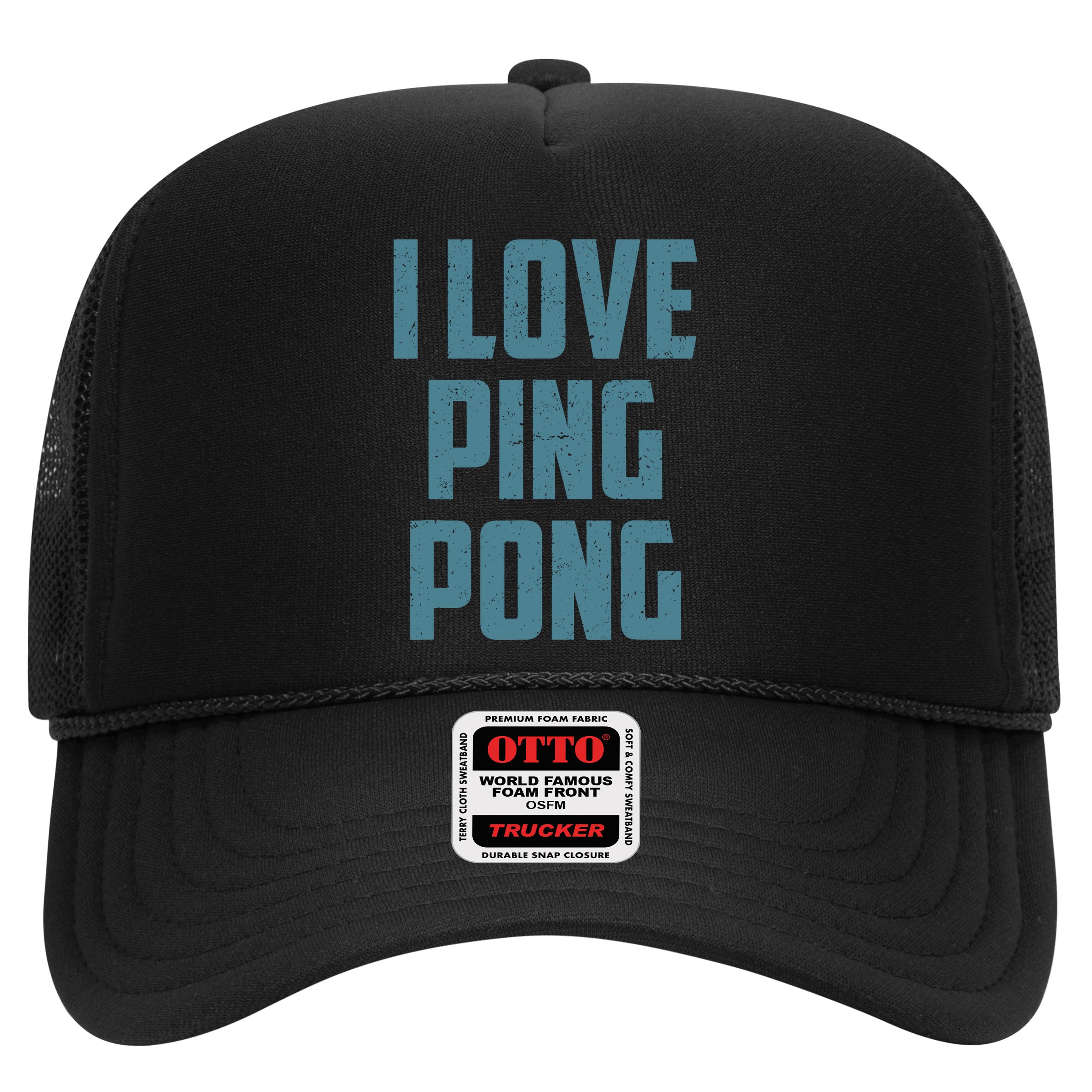 I Love Ping Pong Table Tennis Player Quote Hat