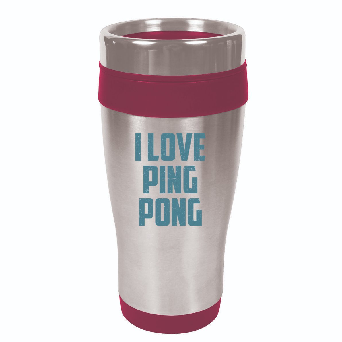 I Love Ping Pong Table Tennis Player Quote 16oz Travel Tumbler