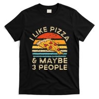 I Like Pizza And Maybe 3 People Retro Vintage T-Shirt