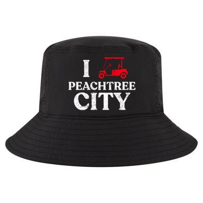 I Love Peachtree City GA Funny Golf Cart State of Georgia Cool Comfort Performance Bucket Hat