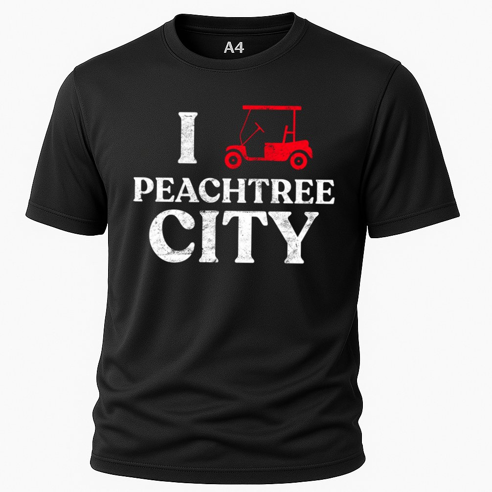 I Love Peachtree City GA Funny Golf Cart State of Georgia Cooling Performance Crew T-Shirt