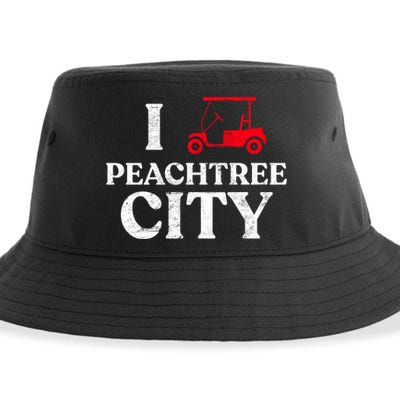 I Love Peachtree City GA Funny Golf Cart State of Georgia Sustainable Bucket Hat