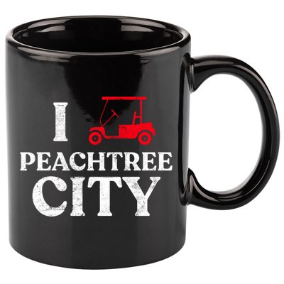 I Love Peachtree City GA Funny Golf Cart State of Georgia 11oz C Handle Ceramic Mug