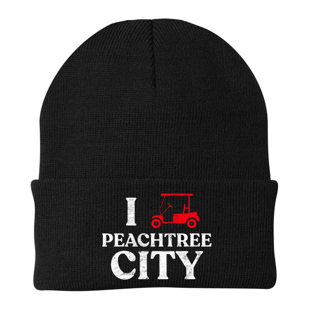 I Love Peachtree City GA Funny Golf Cart State of Georgia Beanie