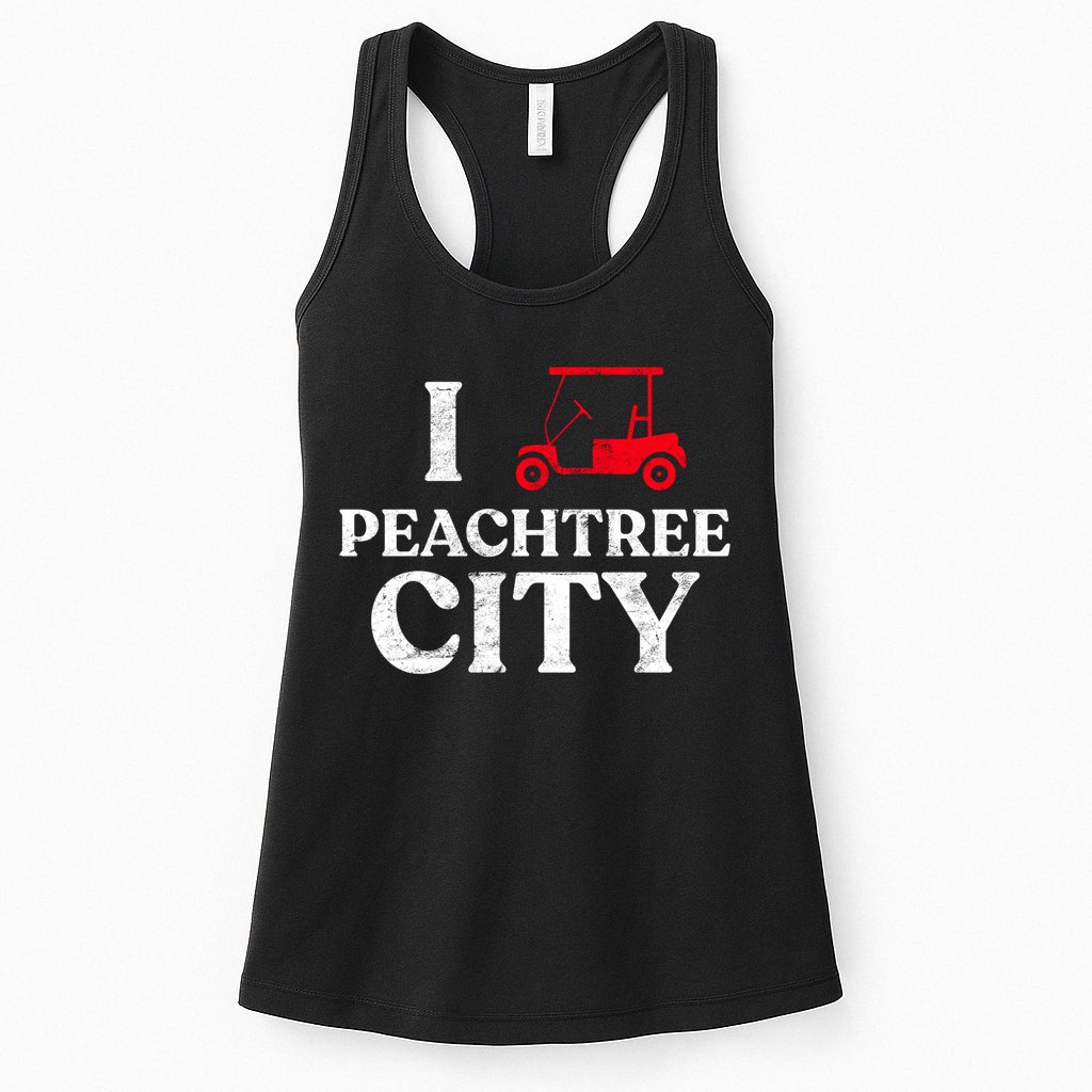 I Love Peachtree City GA Funny Golf Cart State of Georgia Womens Tank Top