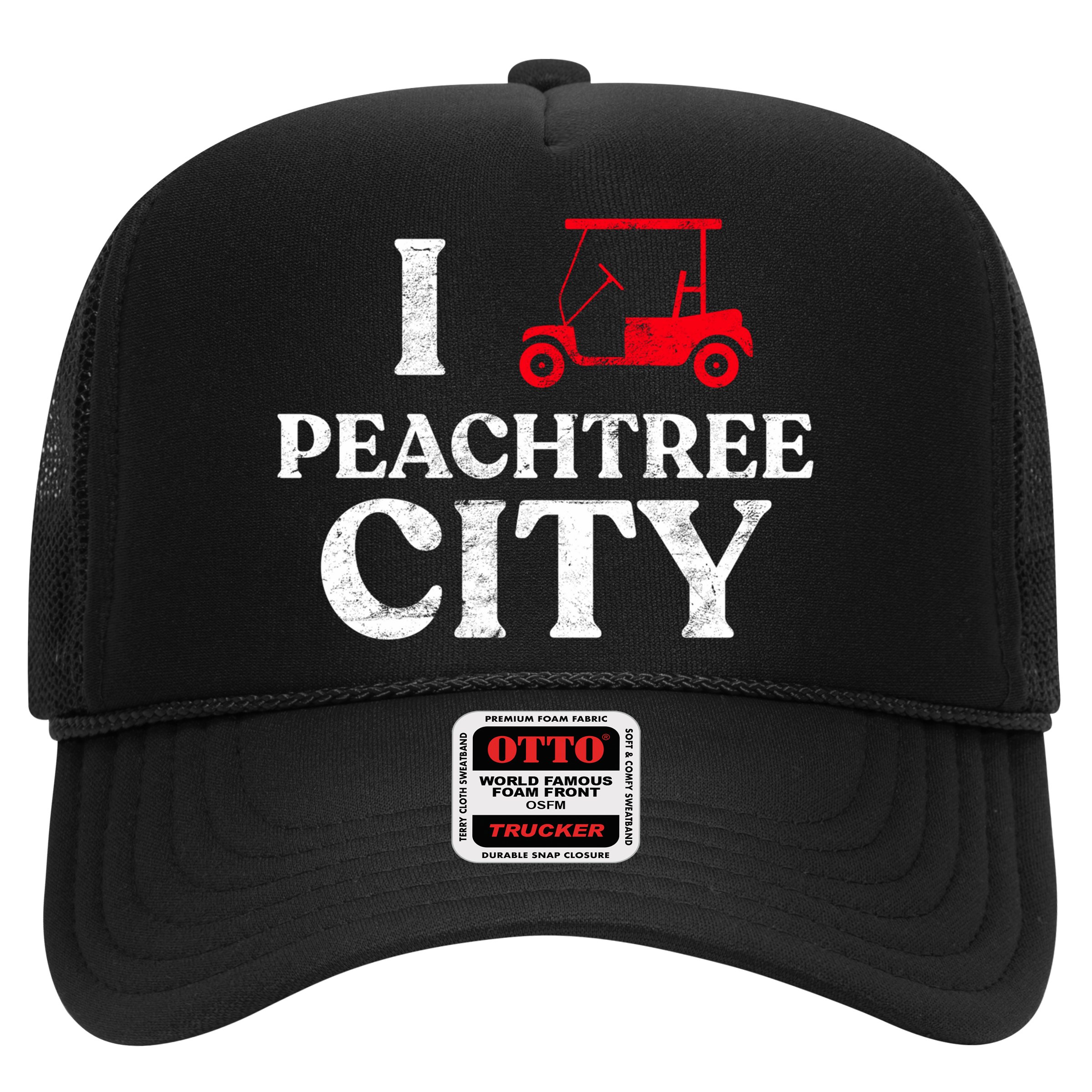 I Love Peachtree City GA Funny Golf Cart State of Georgia Hat