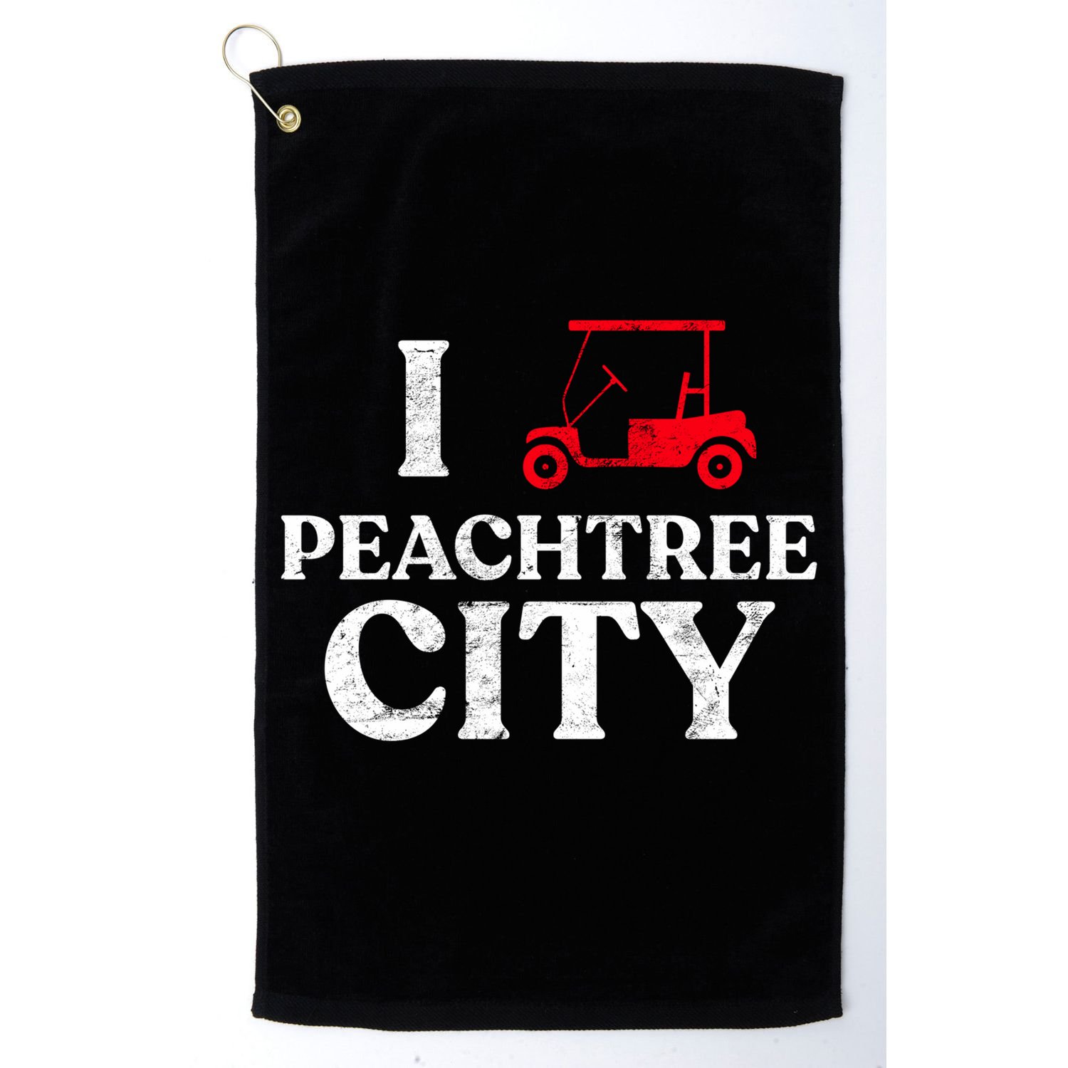 I Love Peachtree City GA Funny Golf Cart State of Georgia Golf Towel