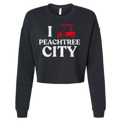 I Love Peachtree City GA Funny Golf Cart State of Georgia Cropped Pullover Crew