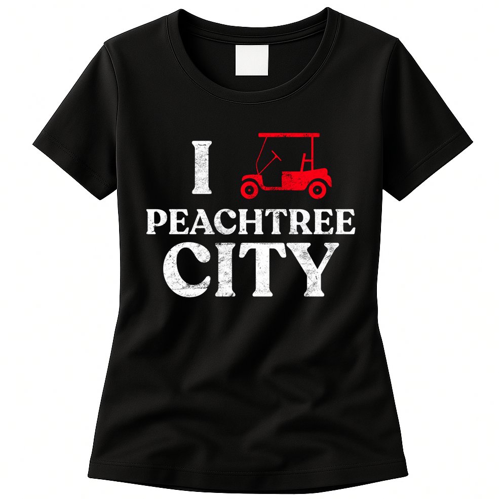 I Love Peachtree City GA Funny Golf Cart State of Georgia Womens T-Shirt
