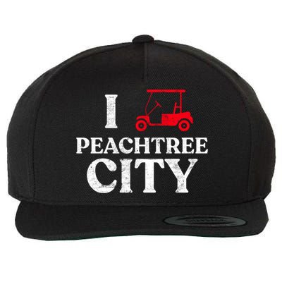 I Love Peachtree City GA Funny Golf Cart State of Georgia Wool Snapback Cap