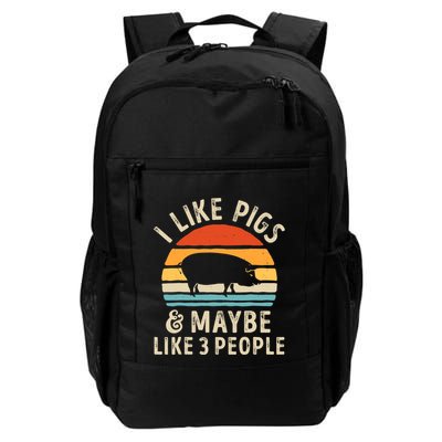 I Like Pigs And Maybe Like 3 People Pig Lover Farmer Retro Backpack
