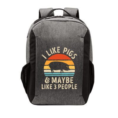 I Like Pigs And Maybe Like 3 People Pig Lover Farmer Retro Vector Backpack