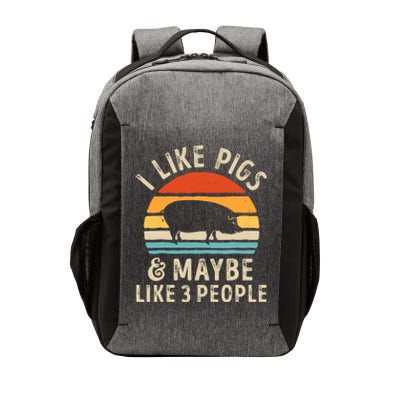 I Like Pigs And Maybe Like 3 People Pig Lover Farmer Retro Vector Backpack