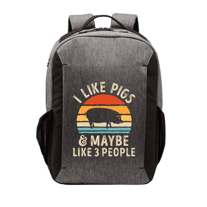 I Like Pigs And Maybe Like 3 People Pig Lover Farmer Retro Vector Backpack