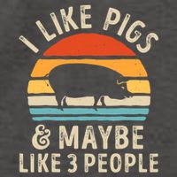 I Like Pigs And Maybe Like 3 People Pig Lover Farmer Retro Vector Backpack