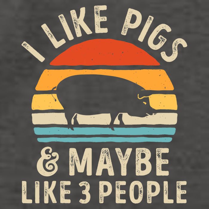 I Like Pigs And Maybe Like 3 People Pig Lover Farmer Retro Vector Backpack