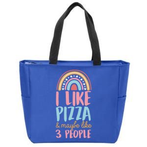 I Like Pizza And Maybe Like 3 People Bohemian Rainbow Gift Zip Tote Bag