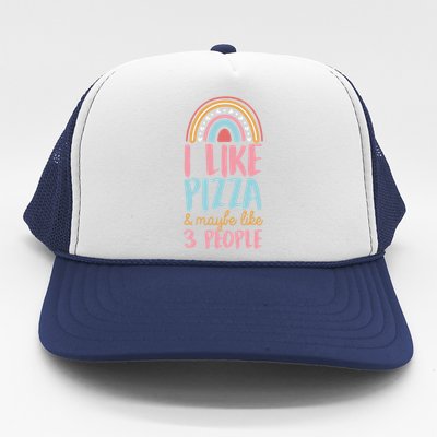 I Like Pizza And Maybe Like 3 People Bohemian Rainbow Gift Trucker Hat