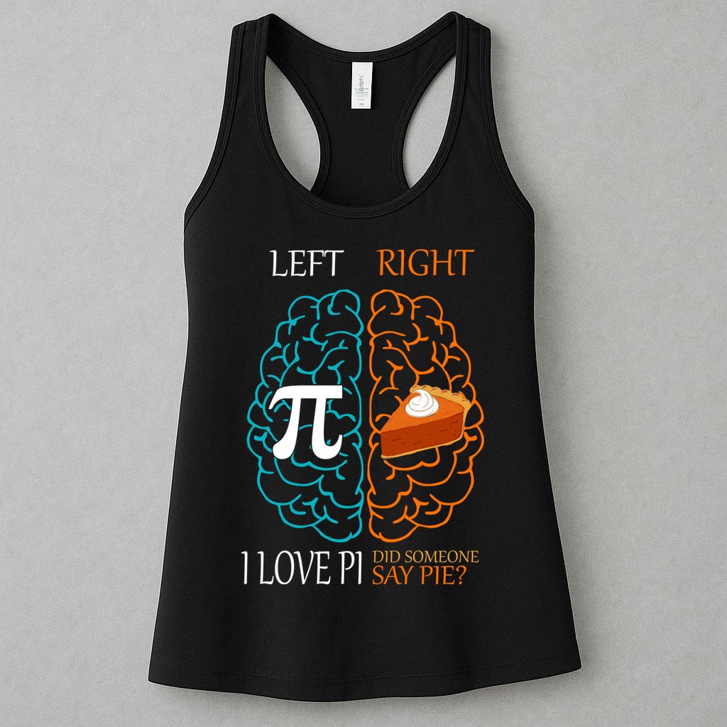 I Love Pie Funny Brain Womens Tank Top