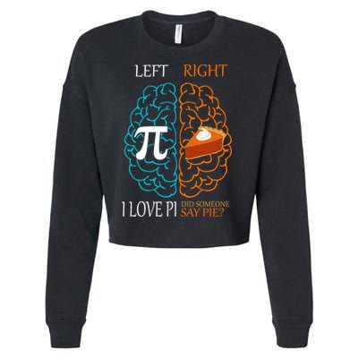 I Love Pie Funny Brain Cropped Pullover Crew