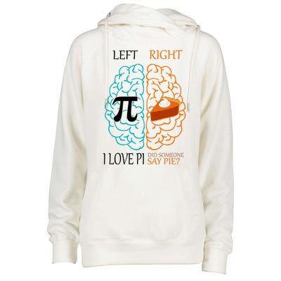 I Love Pie Funny Brain Womens Funnel Neck Pullover Hood