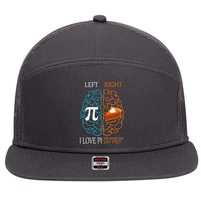I Love Pie Funny Brain 7 Panel Mesh Trucker Snapback Hat