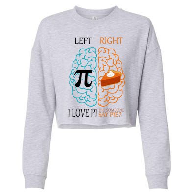 I Love Pie Funny Brain Cropped Pullover Crew