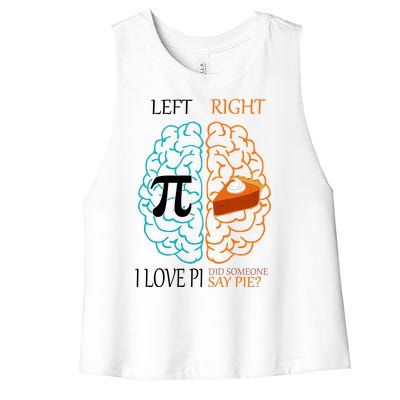 I Love Pie Funny Brain Women's Racerback Cropped Tank