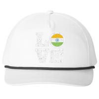 India Love Proud Indian Flag Distressed Snapback Five-Panel Rope Hat