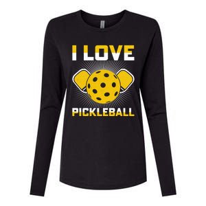 I Love Pickleball Paddle Womens Cotton Relaxed Long Sleeve T-Shirt