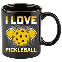 I Love Pickleball Paddle 11oz C Handle Ceramic Mug