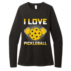 I Love Pickleball Paddle Womens CVC Long Sleeve Shirt