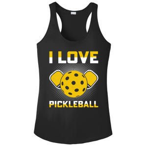 I Love Pickleball Paddle Ladies PosiCharge Competitor Racerback Tank