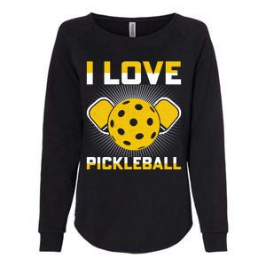 I Love Pickleball Paddle Womens California Wash Sweatshirt