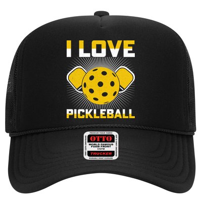 I Love Pickleball Paddle Trucker Hat